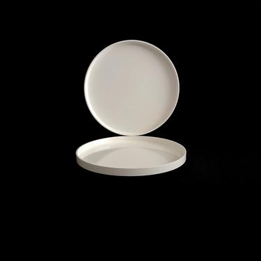 Vintage Mid Century Modern Massimo Vignelli Italian Design WHITE Melamine Plates Pop Era Plastic HELLER Space Age 1970s 