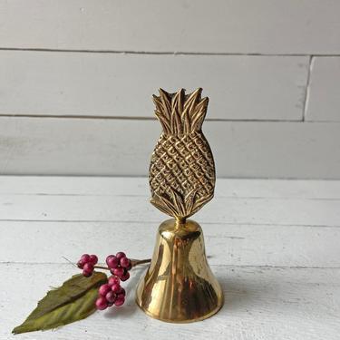 Vintage Pineapple Solid Brass Bell | Hawaiian, Tropical Bell, Pineapple Collector, Eclectic, Boho Brass Bell, Perfect Gift 