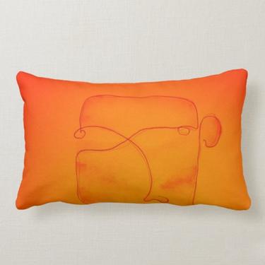 Open Orange Print Pillow by Blake Alexander cotton pillow cover, modern pillow, minimalist pillow 