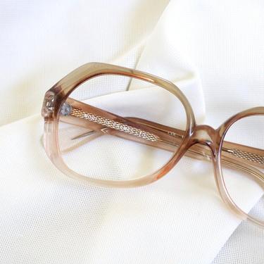 Vintage 70's Brown Sugar Oversized Eyeglass Frames 