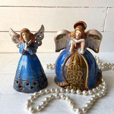 Vintage Republic Import Angel Bells, Ceramic Angel Bells, Christmas Angel Bells // Angel Collector, Angel Bell Gift 