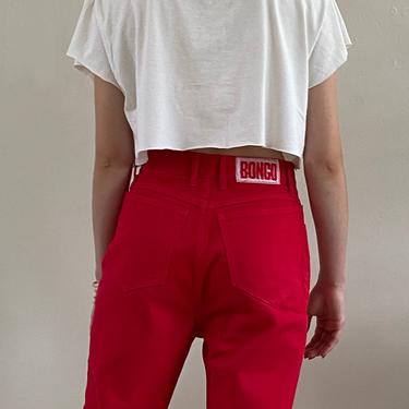 90s Bongo jeans / vintage cherry red denim high waisted Bongo jeans / USA | 28 W 