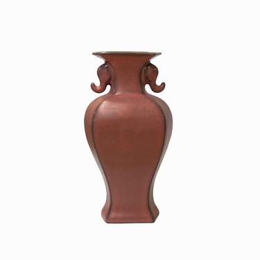 Chinese Ru Ware Pink Crackle Ceramic Urn Jar Vase Display ws1435E 