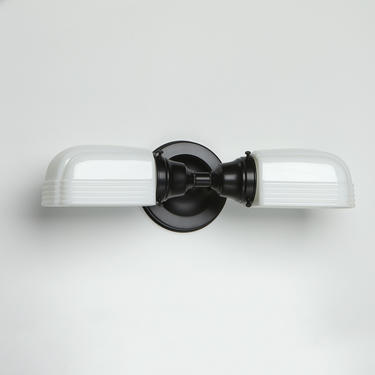 Kitchen Light Bathroom Fixture Wall Sconce with white Art Deco White Glass Shades  **handblown glass made in the USA ** 