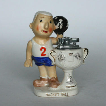 vintage amico import basketball player table lighter made in japan 