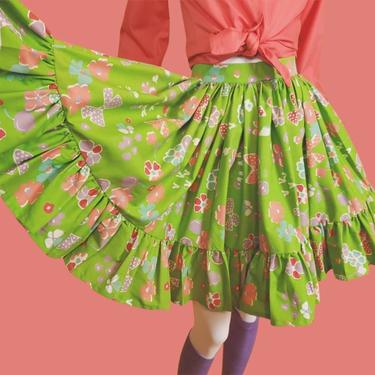 Vintage circle skirt. Squaredance, swing, lolita, fun! Handmade one-of-a-kind. 