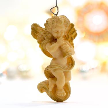 VINTAGE: Angel Cherub Ornament - Wall Hanging - Alabaster Resin - Christian - Catholic - SKU 15-D1-00016524 