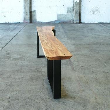 live edge console - north | west table - from urban salvage maple and recycled steel - natural edge - coffee table, desk, sofa table 