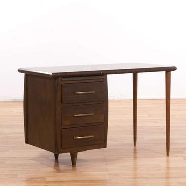 Mid Century Modern Writing Desk W/ 3 Drawers & Pullout