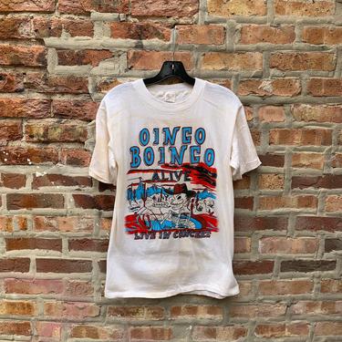 Vintage 80s Oingo Boingo Alive Parking Lot concert T-Shirt size Large On Tour 1988 Dead stock 