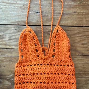 Private Listing Orange Crochet Top