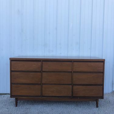 Mid Century Nine Drawer Dresser with Formica Top