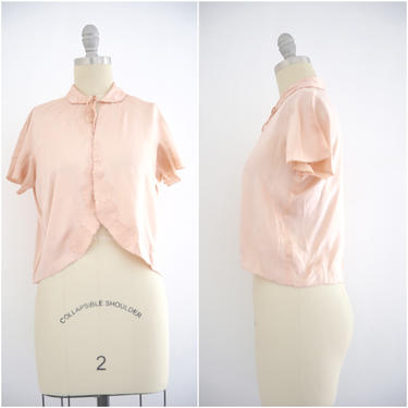 Vintage 1950s Silk Pink Lingerie Top