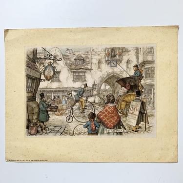 Anton Pieck Print of Dutch City Life 