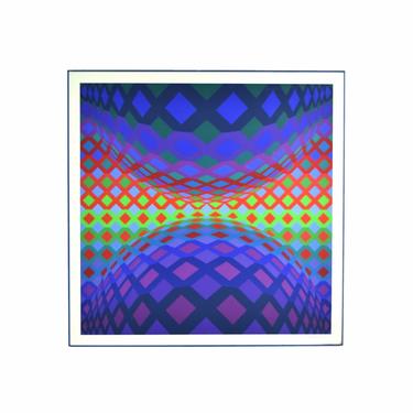 Victor Vasarely “Reech” 1975 Limited Edition Screenprint publ. Euro Art 