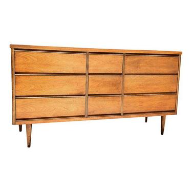 Mid Century Basset Furniture Walnut Triple Dresser