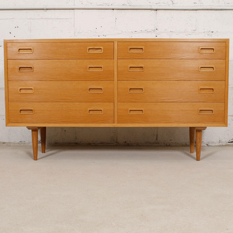 Danish Modern Oak 8 Drawer Sideboard / Dresser by Hundevad
