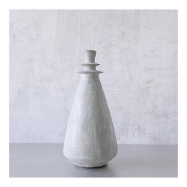 SHIPS NOW- one 12&amp;quot; sized Stoneware vase glazed with stone-like white by sarapaloma 
