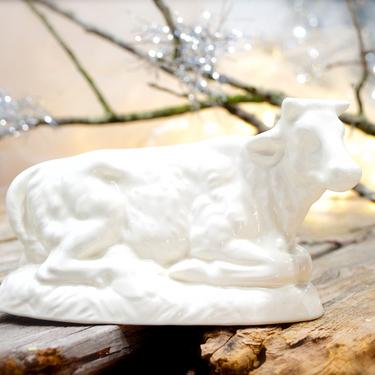 VINTAGE: 1988 - White Glazed Ceramic Mule Figurine - Nativity Figure - Nativity Replacements - Manger - Holidays - SKU 35-B-00032862 