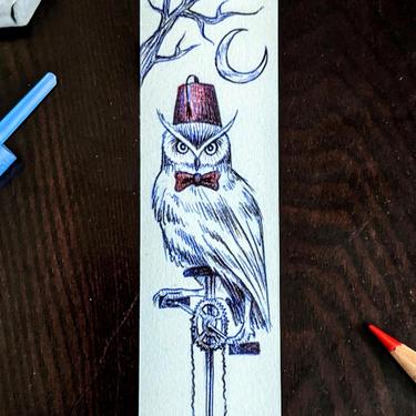 Owl Unicycle Bookmark