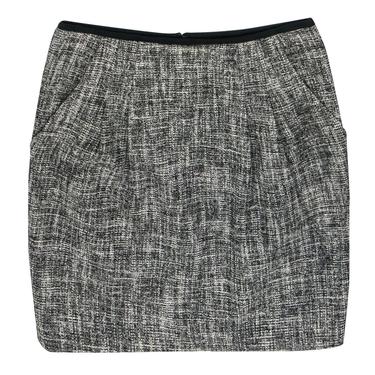 Nanette Lepore - Black & White Woven Tweed Pocket Skirt Sz 2