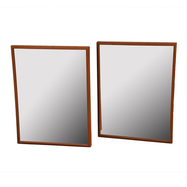 Pair of Matching Danish Modern Teak Mirrors