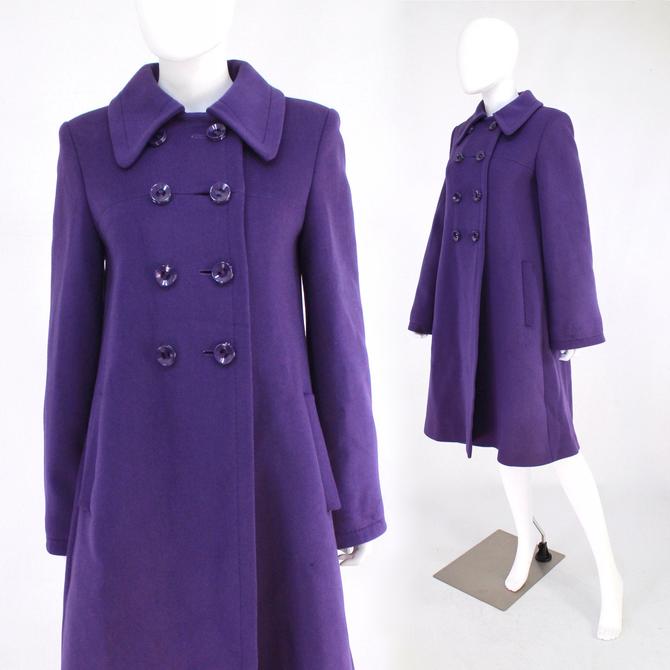 1960s Purple Winter Coat, Purple Winter Coats Womens