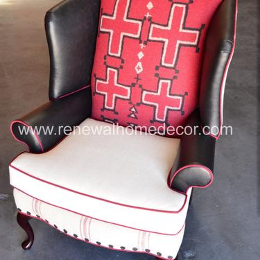 Custom Order - Oversized upholstered wingback &quot;Janie's Custom Wingback&quot; - SOLD 