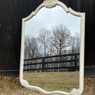 Carved White Mirror
