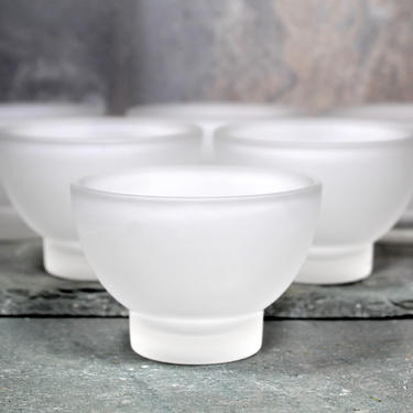 Set of Six Frosted Glass Sake Cups - 2 Ounce Shot Glasses - Cold Sake Cups | FREE SHIPPING 