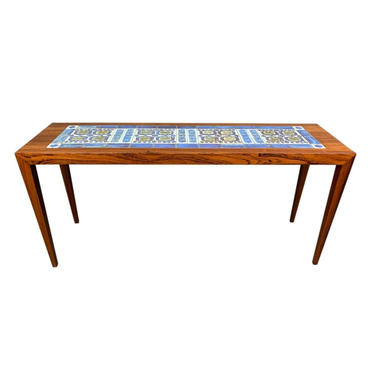 Vintage Danish Mid Century Modern Coffee Table in Rosewood and Tile by Severin Hansen Jr. 