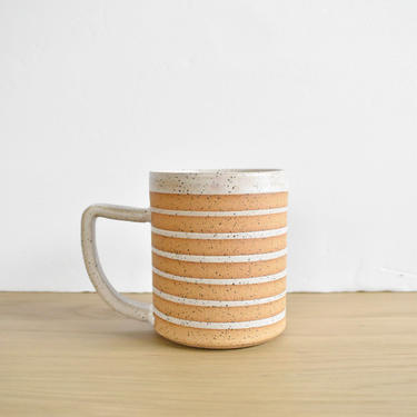 Simple Stripes and Speckled Stoneware Mug 