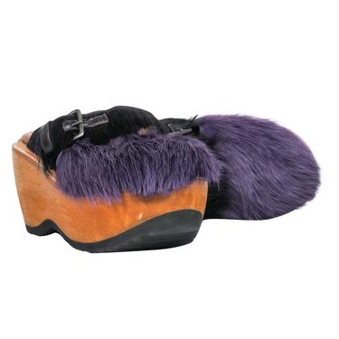 Marni - Purple Furry Platform Clogs Sz 7