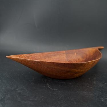 Vintage 1960s African Teak Bubinga Mid-Century Long Bowl by Emil Milan Signed Emilan Centerpiece Sculpture American Studio Craft by BrainWashington
