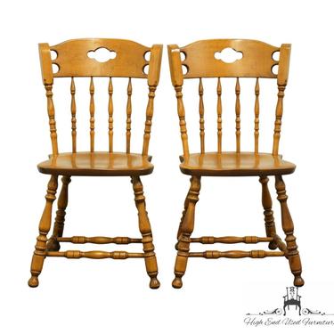 Set of 2  S. BENT BROTHERS Solid Hard Rock Maple Colonial Style Dining Side Chairs 