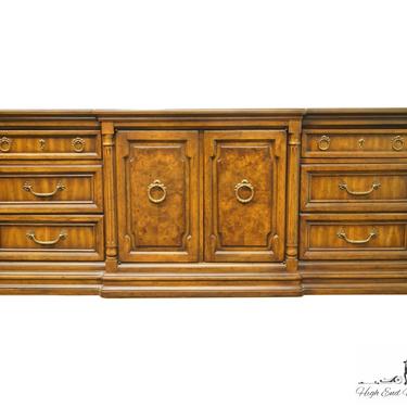 DREXEL HERITAGE Cameo Collection Burled Walnut Italian Neoclassical Tuscan Style 78" Triple Door Dresser 002-132 