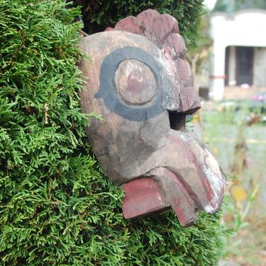 Antique Vintage carved Guatemalan Folk Art Weathered, Primitive Rooster / Chicken Dancing Mask ~ Hanging Wall Mask ~ Collection ~ Spirit 