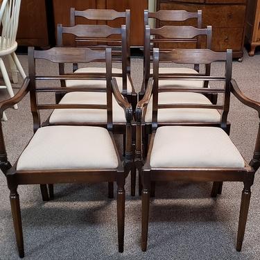 Item #S75 Set of Six Vintage Mahogany Dining Chairs c.1950s