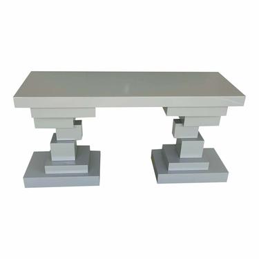 Modern Gray Lacquer Console Table