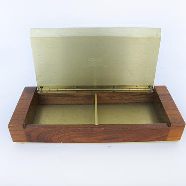 Beautiful Vintage Aluminum and Wooden Jewelry/Trinket Box - Made by Silver Crest - KXA 10 years in Aluminum 