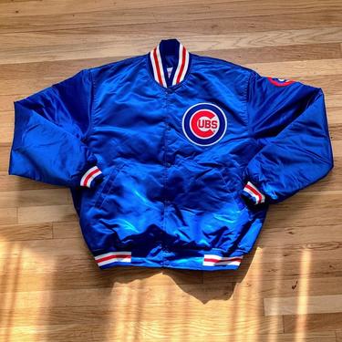 Vintage Chicago Cubs Satin Snap Button Authentic Starter Jacket Size XXL 