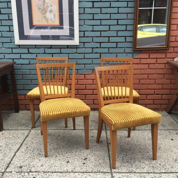 SOLD. MCM chairs with extending dining table. $185/set.