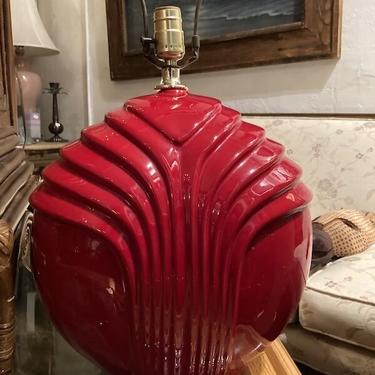 Tropical Punch | 1980s Red Deco Ceramic Lamp