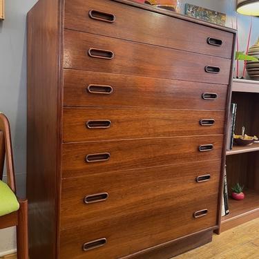 Tall Walnut 7 Drawer Chest by Founders Furniture 1960s