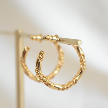 Gold Circle Twisted Hoop, Gold twsited open Hoop, Twisted Hoop, Gold Hoop Earrings, gold Minimalist Hoops, Gift For Her, bold twisted hoop 