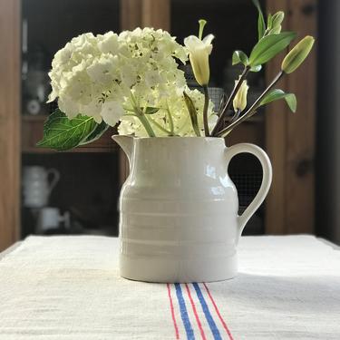 Lovely vintage  English ironstone pitcher, vase 