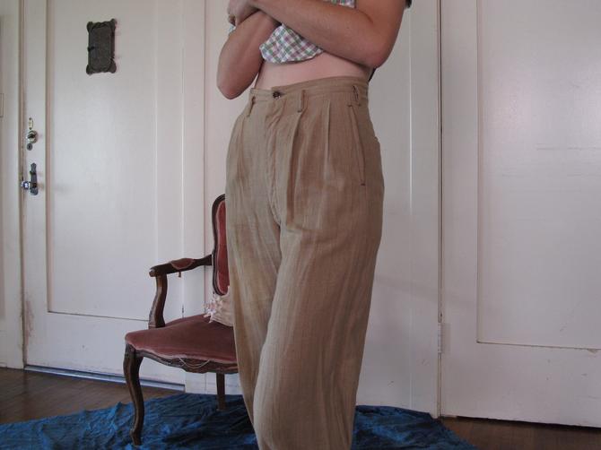 1930's As-Is Faded Pinstripe Trousers sz Sm 