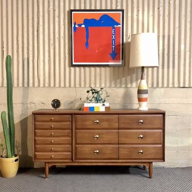 Mid Century Solid Maple Dresser By LA Period Furni