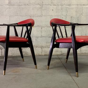 PAIR of LACQUERED Mid Century Modern ARMCHAIRS 