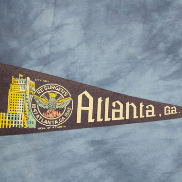 Vintage Atlanta Georgia Pennant, State Pennant 